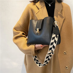 Small Vintage PU Leather Bucket Crossbody Bag for Women