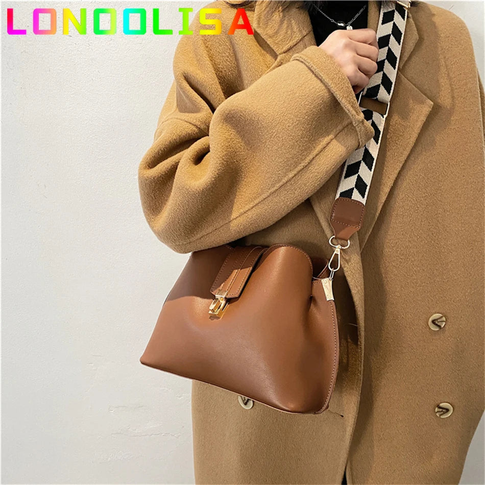Vintage Small Bucket Crossbody Bags for Women Lady Handbags Totes