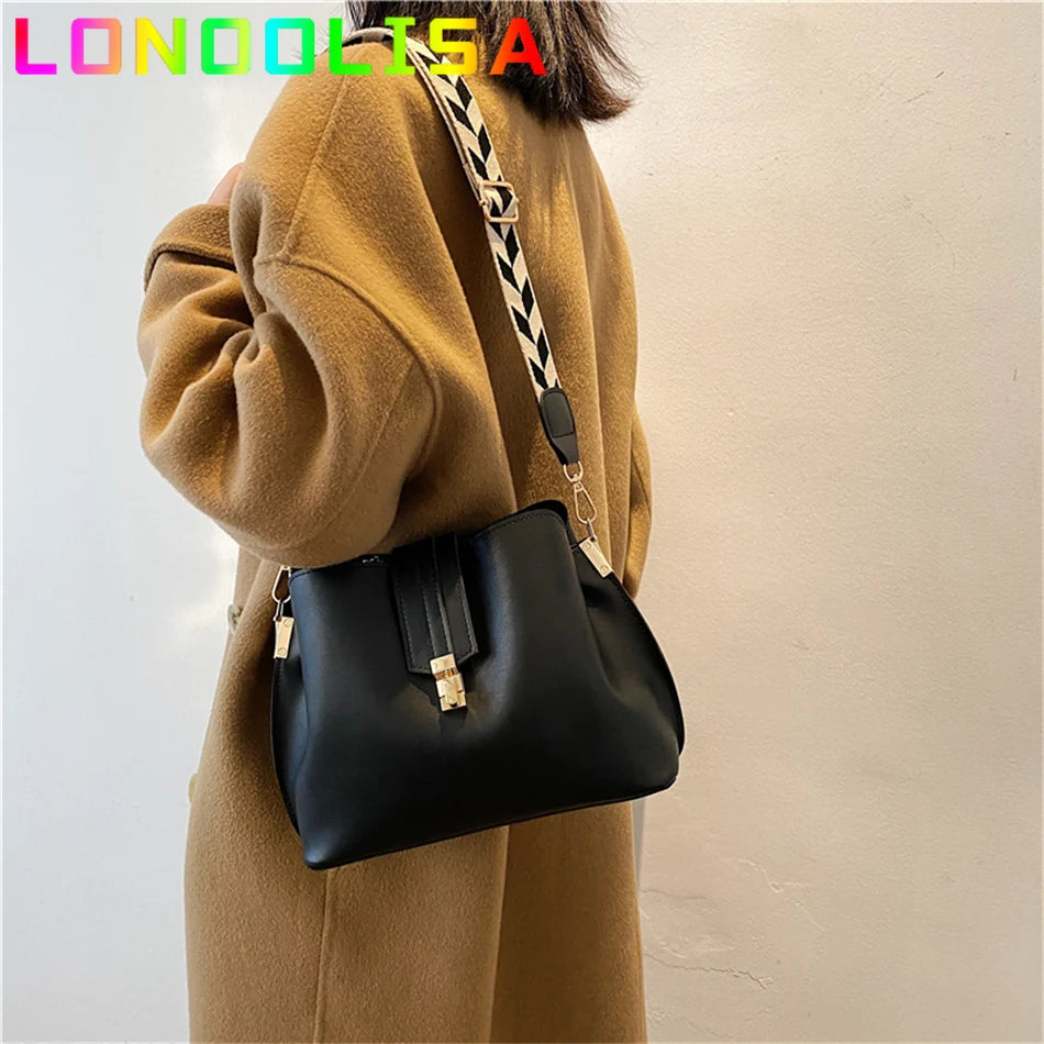 Vintage Small Bucket Crossbody Bags for Women Lady Handbags Totes
