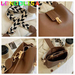 Vintage Small Bucket Crossbody Bags for Women Lady Handbags Totes