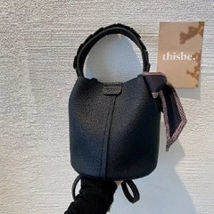 Vintage Small PU Leather Bucket Crossbody Sling Bags for Women