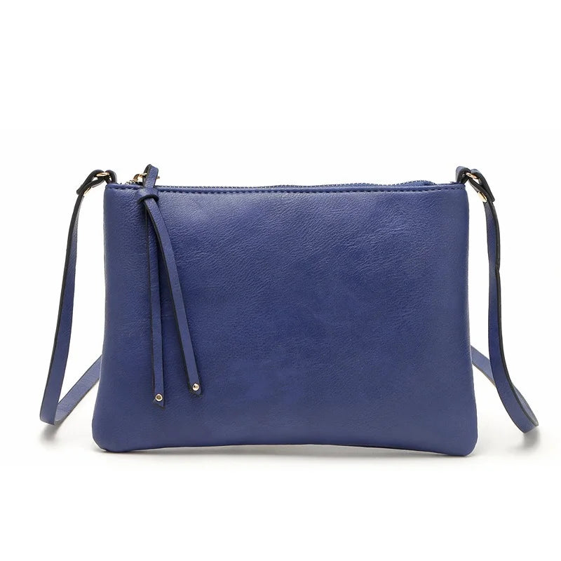 Vintage Thin Leather Messenger Bag Envelope Crossbody Bag for Women