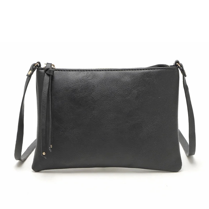 Vintage Thin Leather Messenger Bag Envelope Crossbody Bag for Women