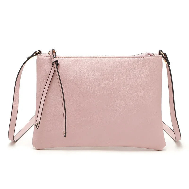 Vintage Thin Leather Messenger Bag Envelope Crossbody Bag for Women