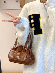 Vintage Small Handbags for Women Hasp Ladies Pu Leather Shoulder Crossbody Bags