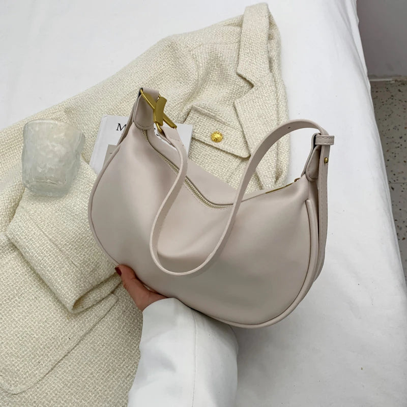 Vintage Small PU Leather Underarm Bag Armpit Crossbody Bags For Women