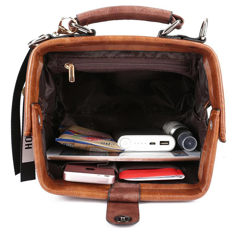 Vintage Small PU Leather Crossbody Bags for Women Pendant Shoulder Handbag