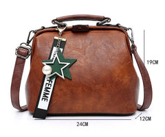 Vintage Small PU Leather Crossbody Bags for Women Pendant Shoulder Handbag