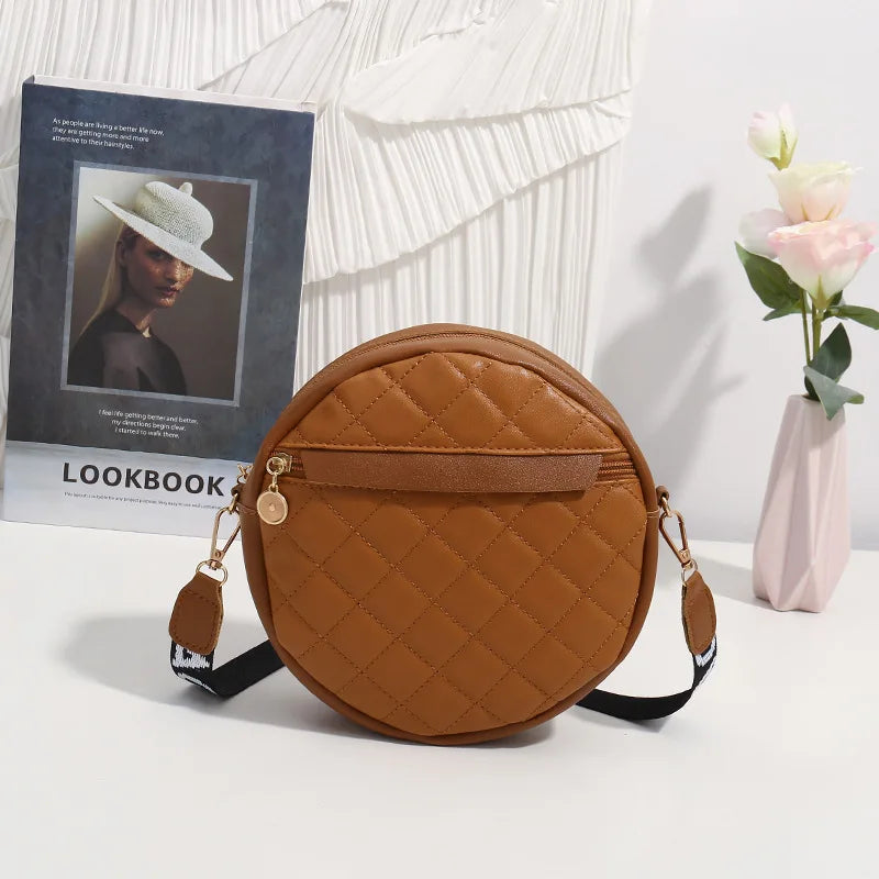 Vintage Small Round Handbag Women Embroidered Shoulder Bag