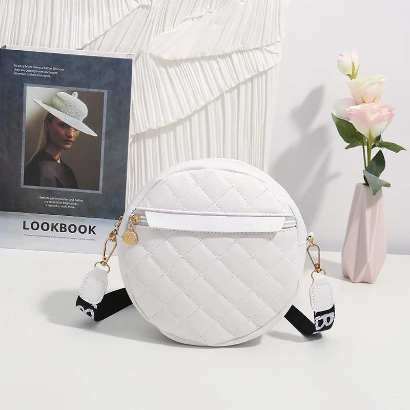 Vintage Small Round Handbag Women Embroidered Shoulder Bag