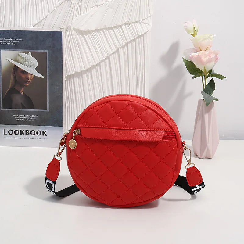 Vintage Small Round Handbag Women Embroidered Shoulder Bag