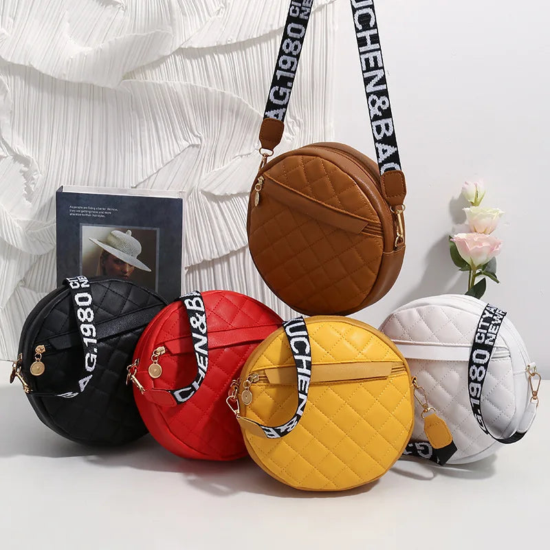 Vintage Small Round Handbag Women Embroidered Shoulder Bag