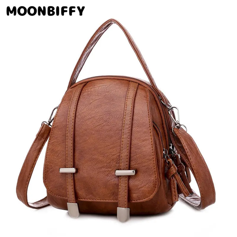 Vintage Women's Small Shoulder Bag Soft PU Leather Crossbody Bag