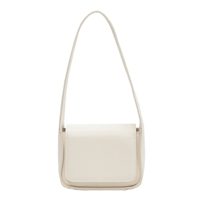Vintage Small Square Bag Solid Crossbody Bags For Women Wide Strap Shoulder Bag