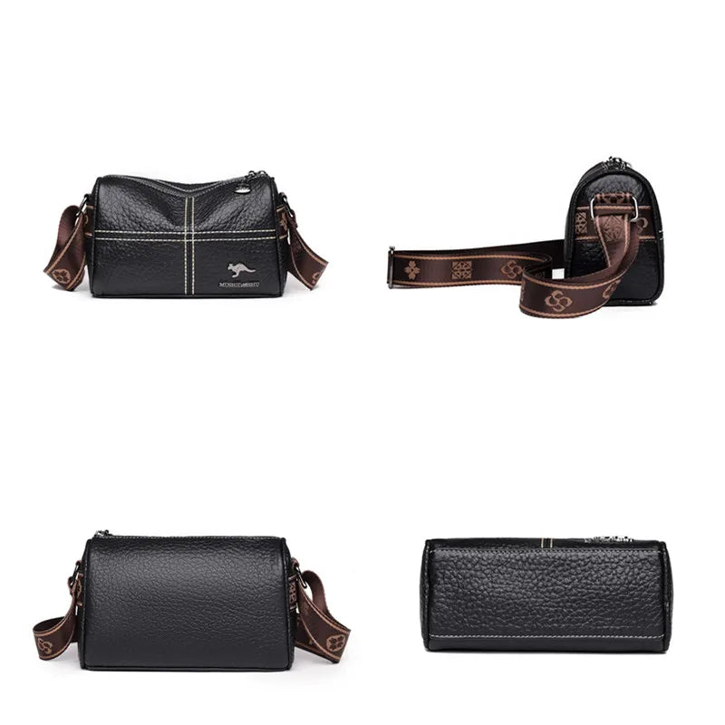 Vintage Soft Leather Women Shoulder Crossbody Bags Solid Leather Ladies Handbags