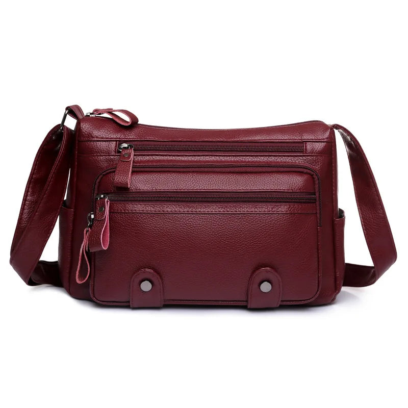 Vintage Soft Leather Bag Woman Large Capacity Shoulder Bag Women Crossbody Purse