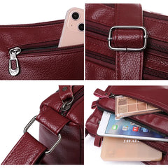 Vintage Soft Leather Bag Woman Large Capacity Shoulder Bag Women Crossbody Purse