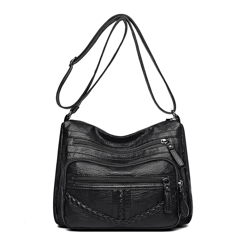 Vintage Soft Leather Purses and Handbags Women's Crossbody Shoulder Bags