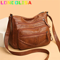 Vintage Soft Leather Purses and Handbags Women's Crossbody Shoulder Bags