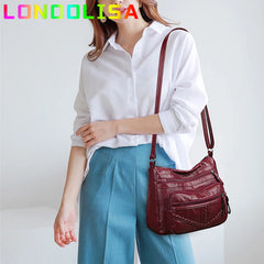 Vintage Soft Leather Purses and Handbags Women's Crossbody Shoulder Bags