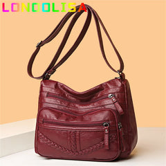 Vintage Soft Leather Purses and Handbags Women's Crossbody Shoulder Bags