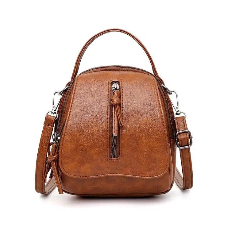 Vintage Soft Leather Shoulder Bags for Women Large Capacity Handbag