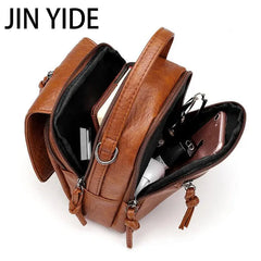 Vintage Soft Leather Shoulder Bags for Women Large Capacity Handbag