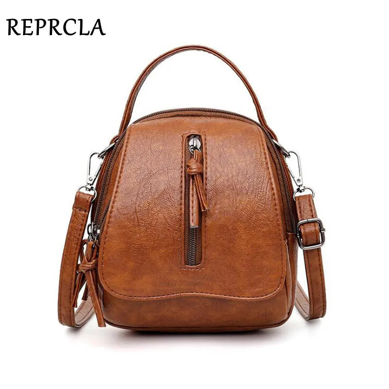 Vintage Soft Leather Shoulder Bags for Women Large Capacity Female Handbag