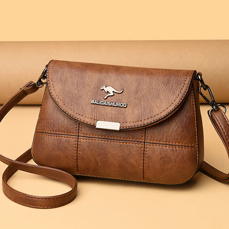 Vintage Leather Women Shoulder Bags Handbags Crossbody Small