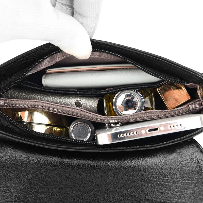 Vintage Leather Women Shoulder Bags Handbags Crossbody Small