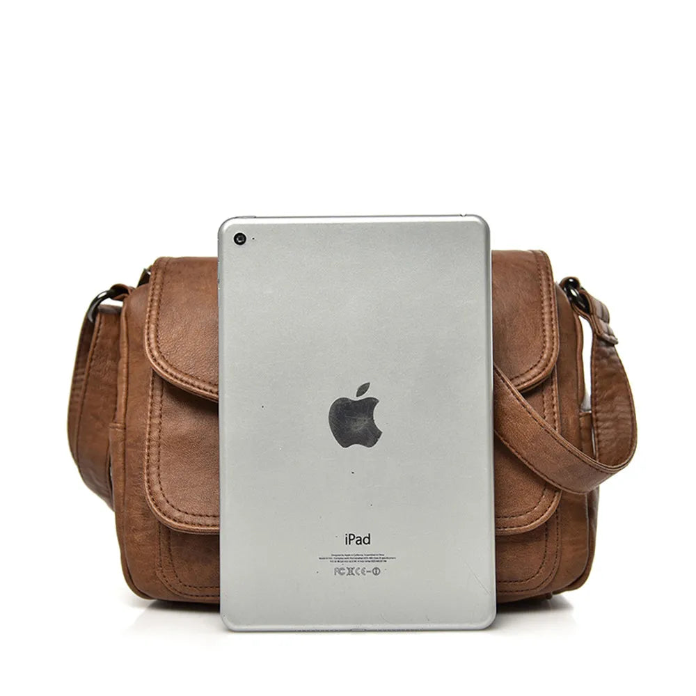 Vintage Leather Women Shoulder Bags Small Crossbody