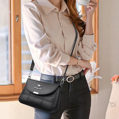 Vintage Leather Women Shoulder Bags Handbags Crossbody Small