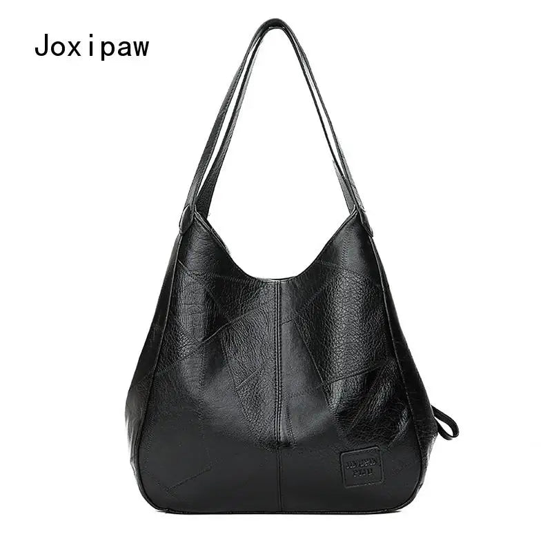 Vintage PU Leather Shoulder Bag for Women Large Capacity Tote Bag