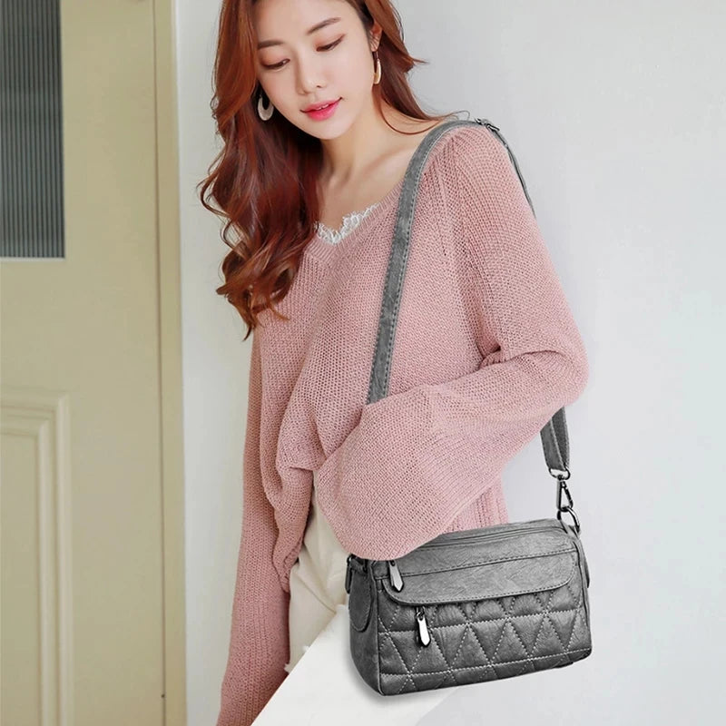 Vintage Soft PU Leather Women Shoulder Bags Handbags Small Crossbody Bags