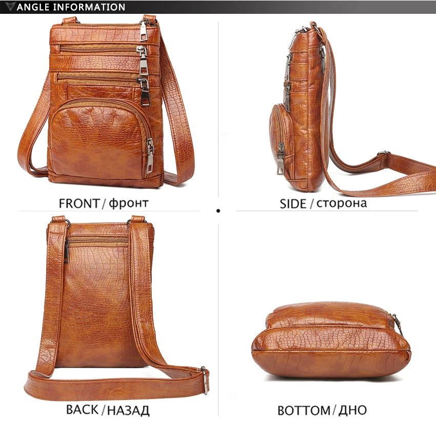 Vintage Soft Pu Leather Shoulder Bag Mini Crossbody Bag for Women