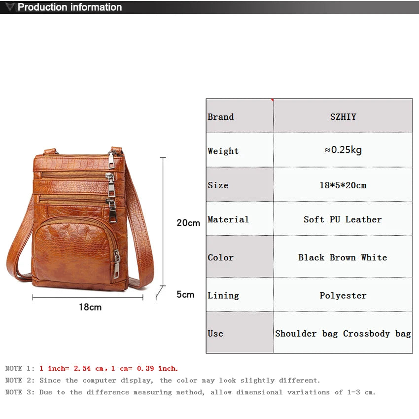 Vintage Soft Pu Leather Shoulder Bag Mini Crossbody Bag for Women