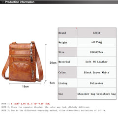 Vintage Soft Pu Leather Shoulder Bag Mini Crossbody Bag for Women