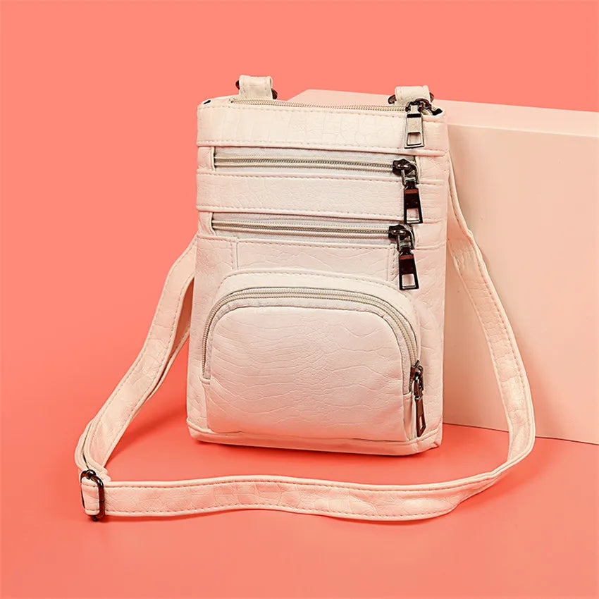 Vintage Soft Pu Leather Shoulder Bag Mini Crossbody Bag for Women