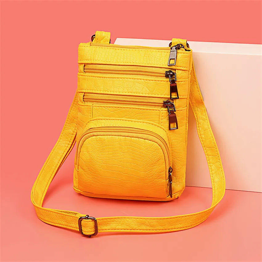 Vintage Soft Pu Leather Shoulder Bag Mini Crossbody Bag for Women