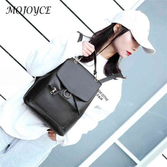 Vintage Solid PU Leather Backpacks for Women