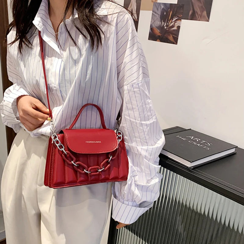 Vintage Small Shoulder Handbag Flap Messenger Bag PU Leather Crossb