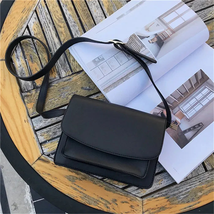 Vintage Leather Crossbody Bag For Women Casual Purses Small Shoulder Bag