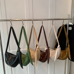 Vintage Leather Crossbody Bag for Women Shoulder Handbag Lady Purse