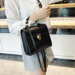 Vintage Solid Leather Crossbody Bag for Women Shoulder Messenger Lady Handbags