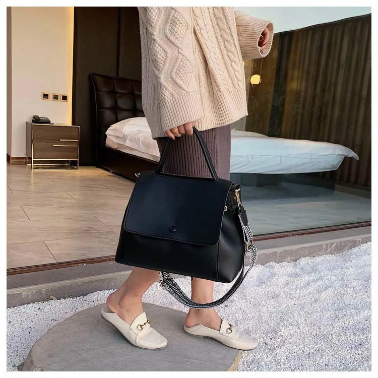 Vintage Solid Totes Bags Women Large Capacity Soft Pu Leather Handbags