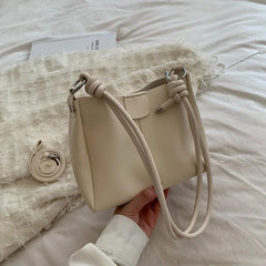 Vintage Soft PU Leather Shoulder Bag Stylish Bucket Crossbody Bag