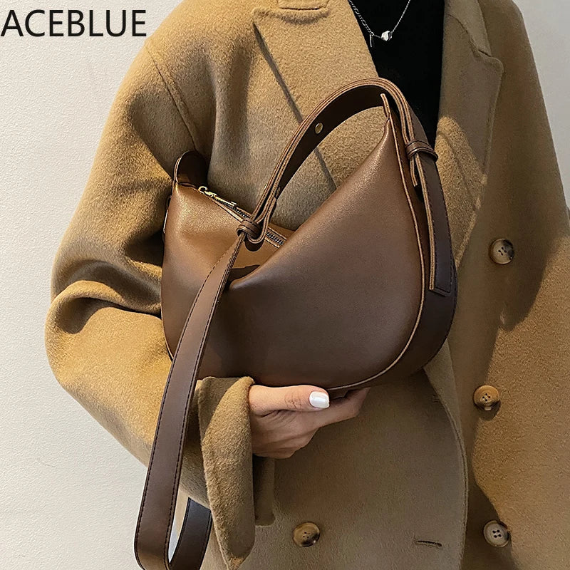 Vintage Square Crossbody Bag High PU Leather Women's Handbag