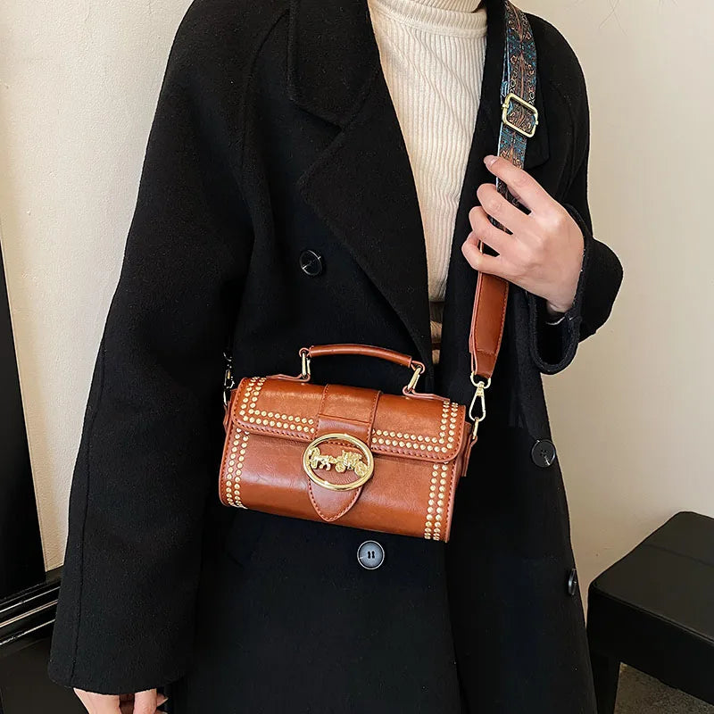 Vintage Square Crossbody Bags Women All-match Handbag Shoulder Bag