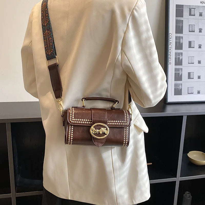 Vintage Square Crossbody Bags Women All-match Handbag Shoulder Bag