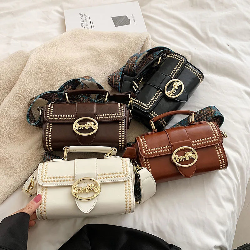 Vintage Square Crossbody Bags Women All-match Handbag Shoulder Bag
